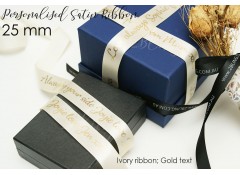 Personalised custom print satin ribbon, 25 meters, 1 inch (25mm) wide
